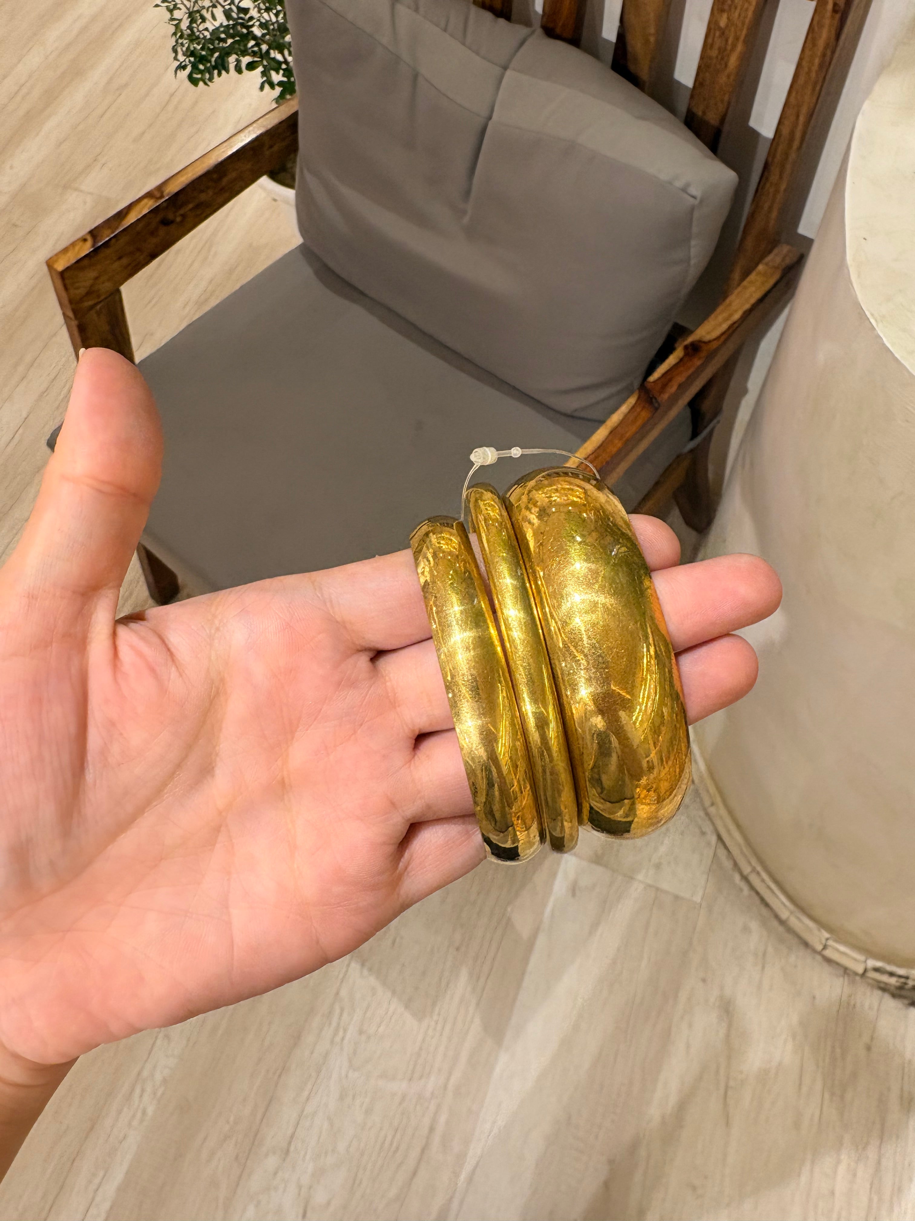 Chunky gold bangles