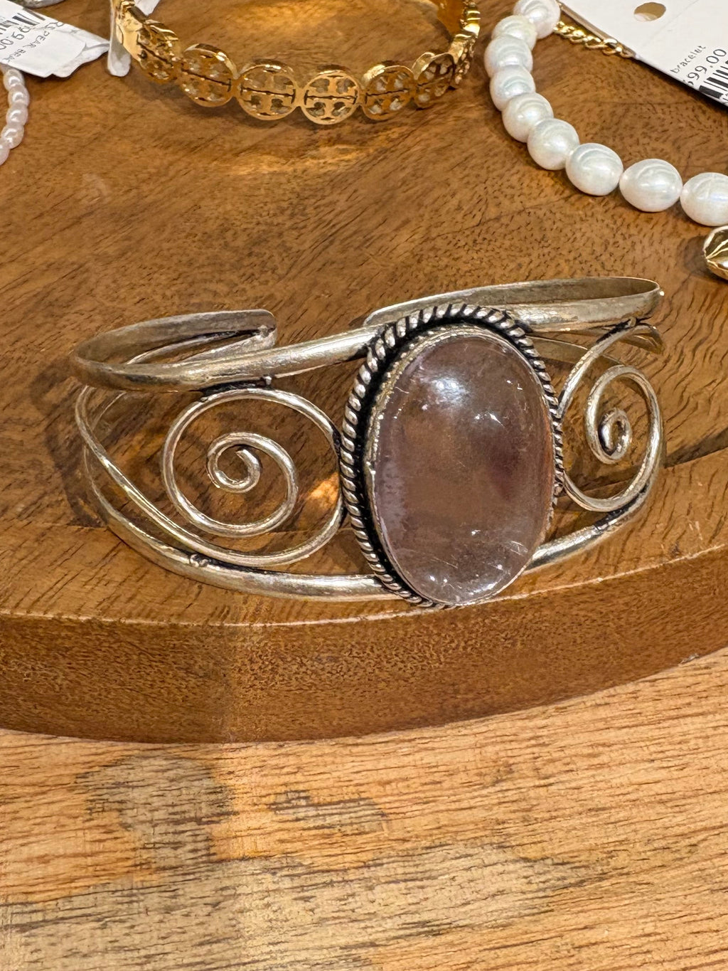 Clear purple stone arm cuff