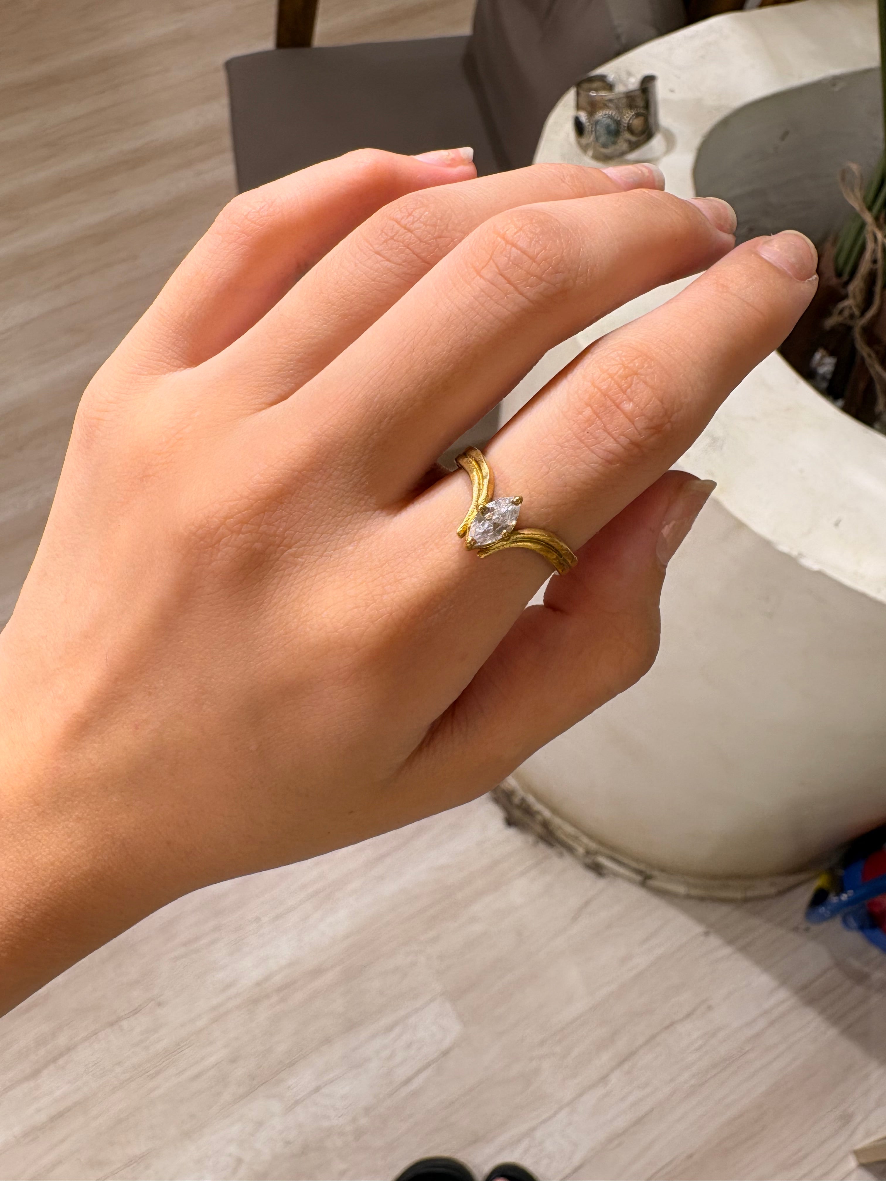 White stone ring