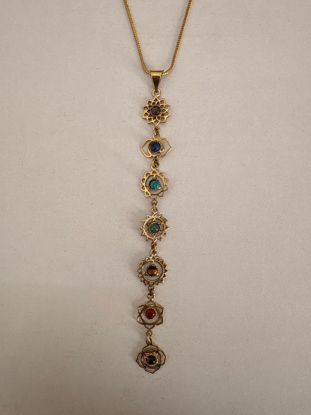 7 chakras inspire necklace natural stones