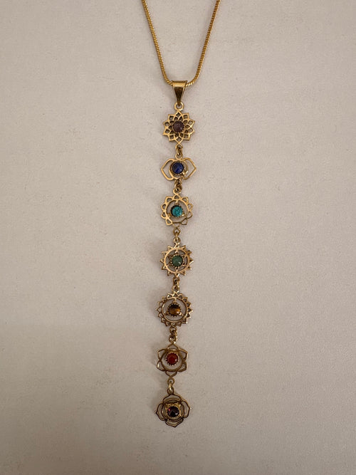 7 chakras inspire necklace natural stones