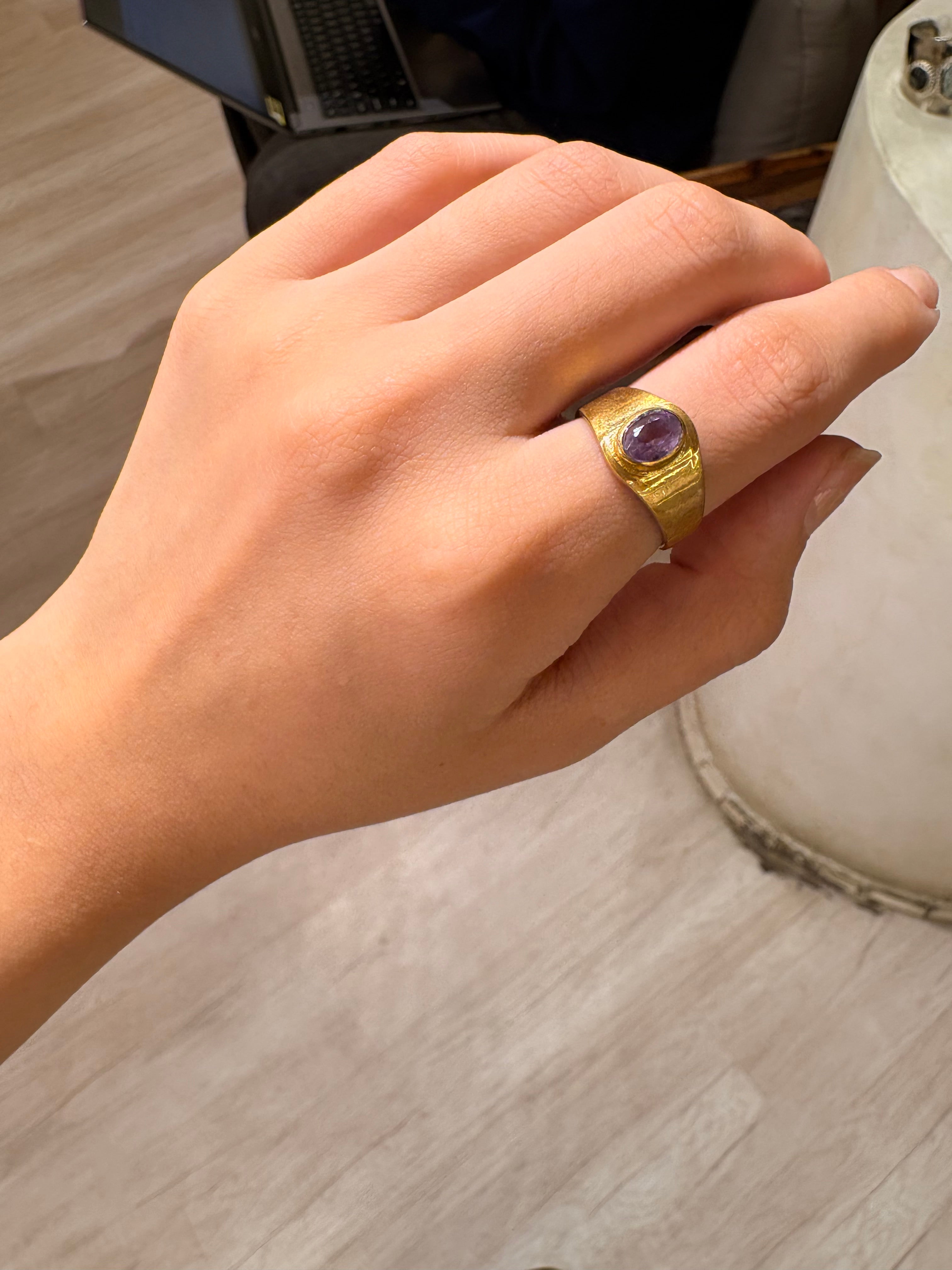 Amethyst stone ring