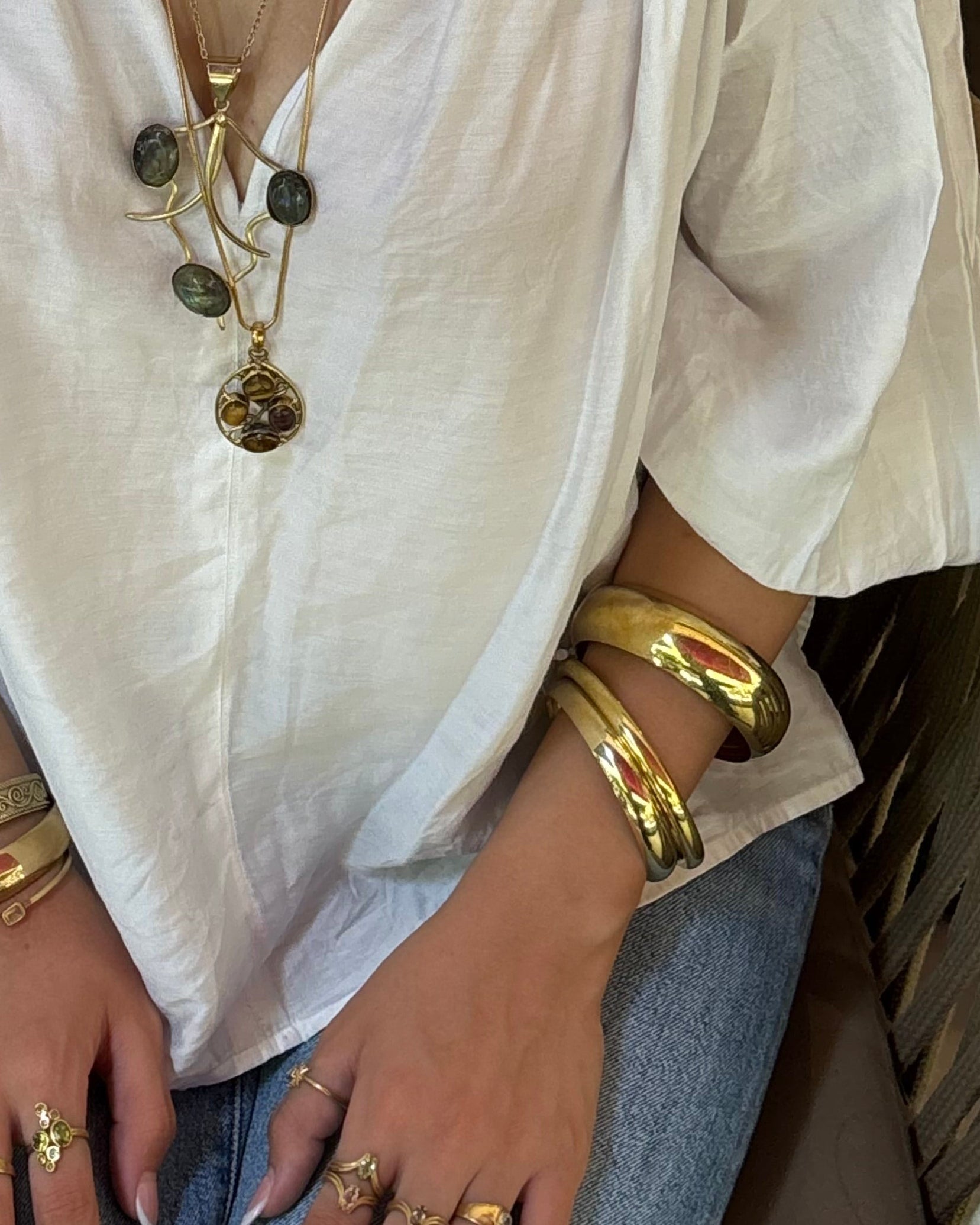 Chunky gold bangles