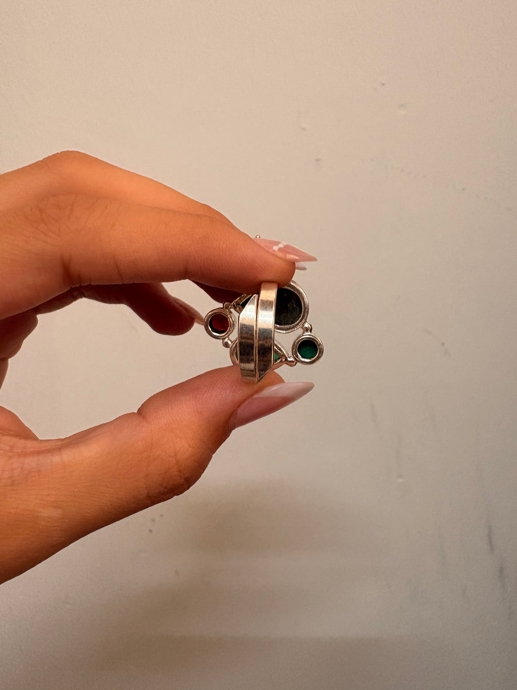 Green stone rings