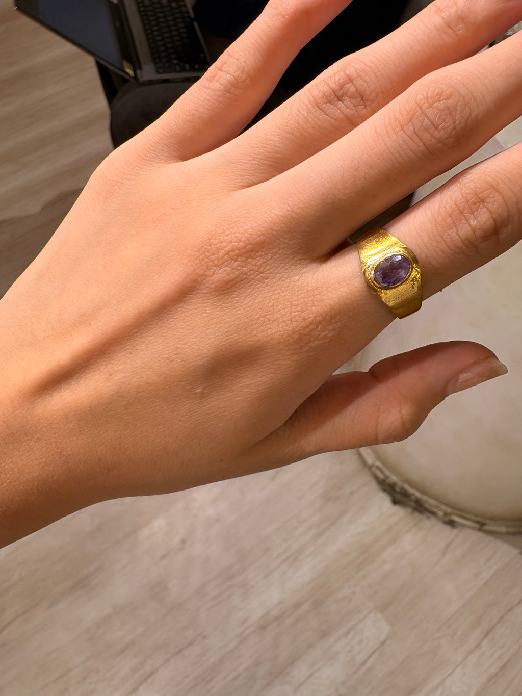 Amethyst stone ring