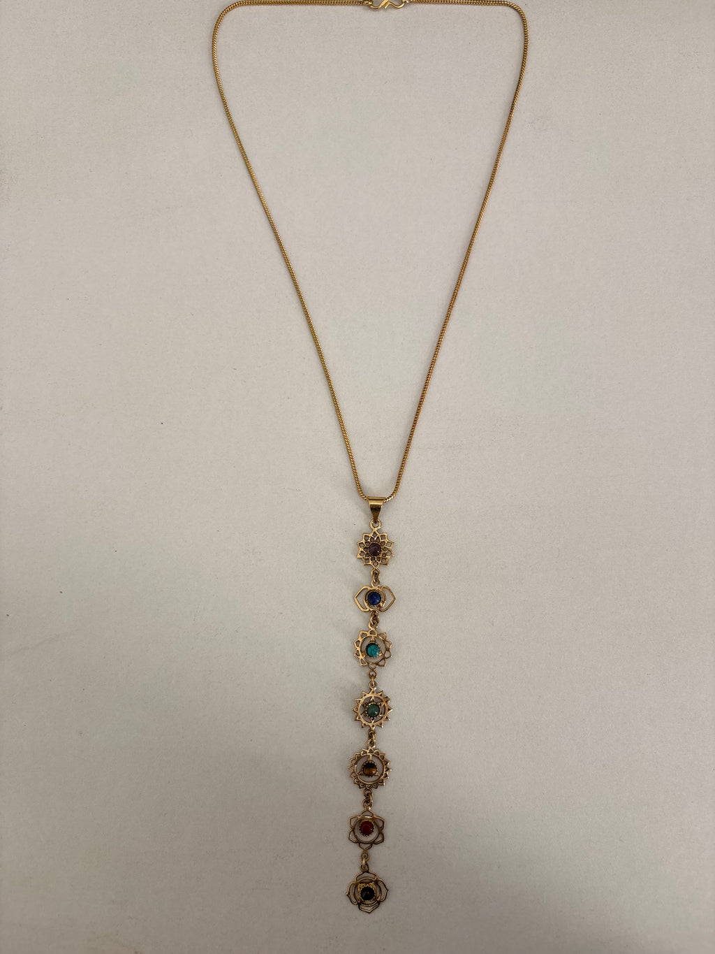 7 chakras inspire necklace natural stones