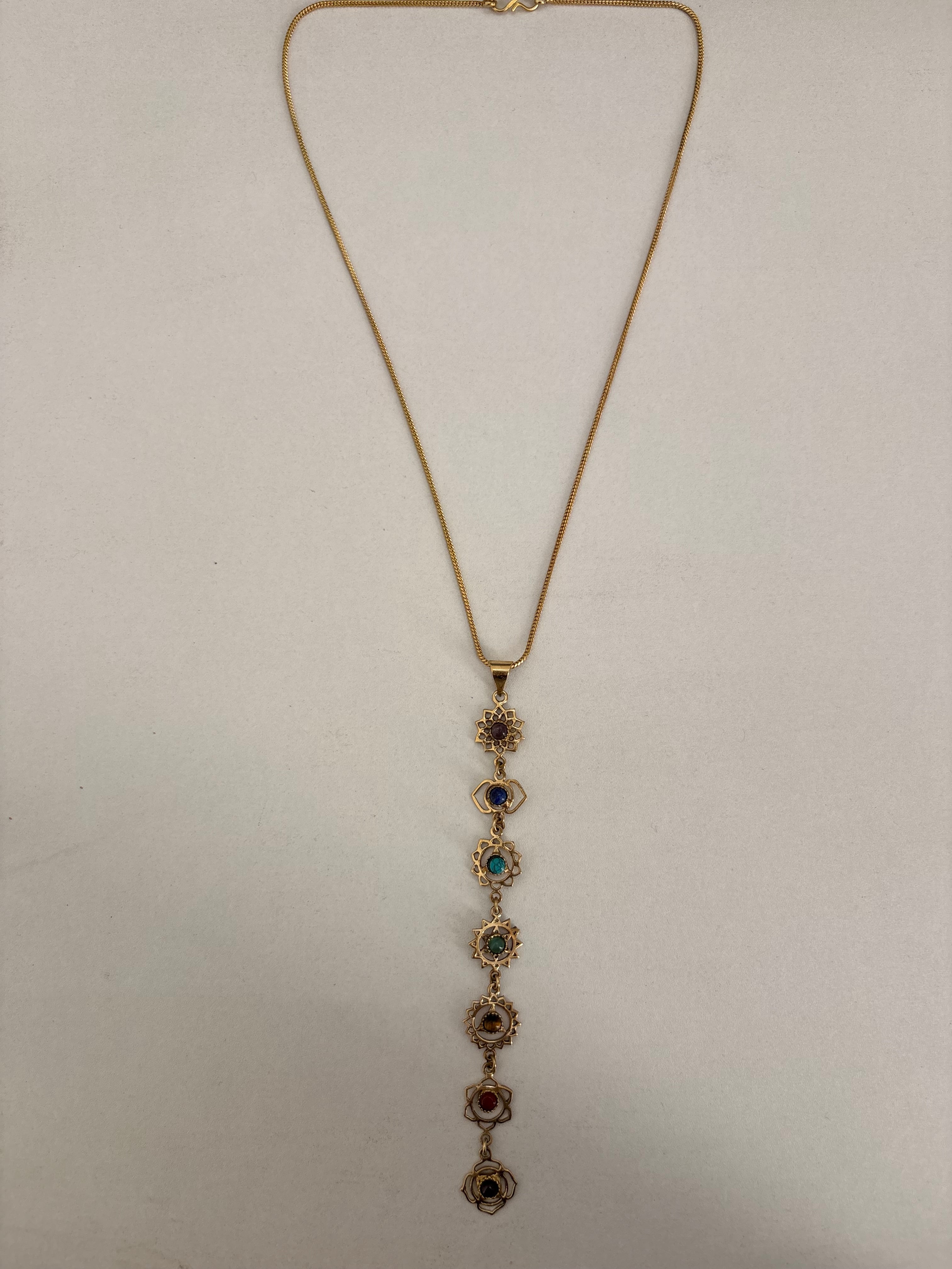 7 chakras inspire necklace natural stones