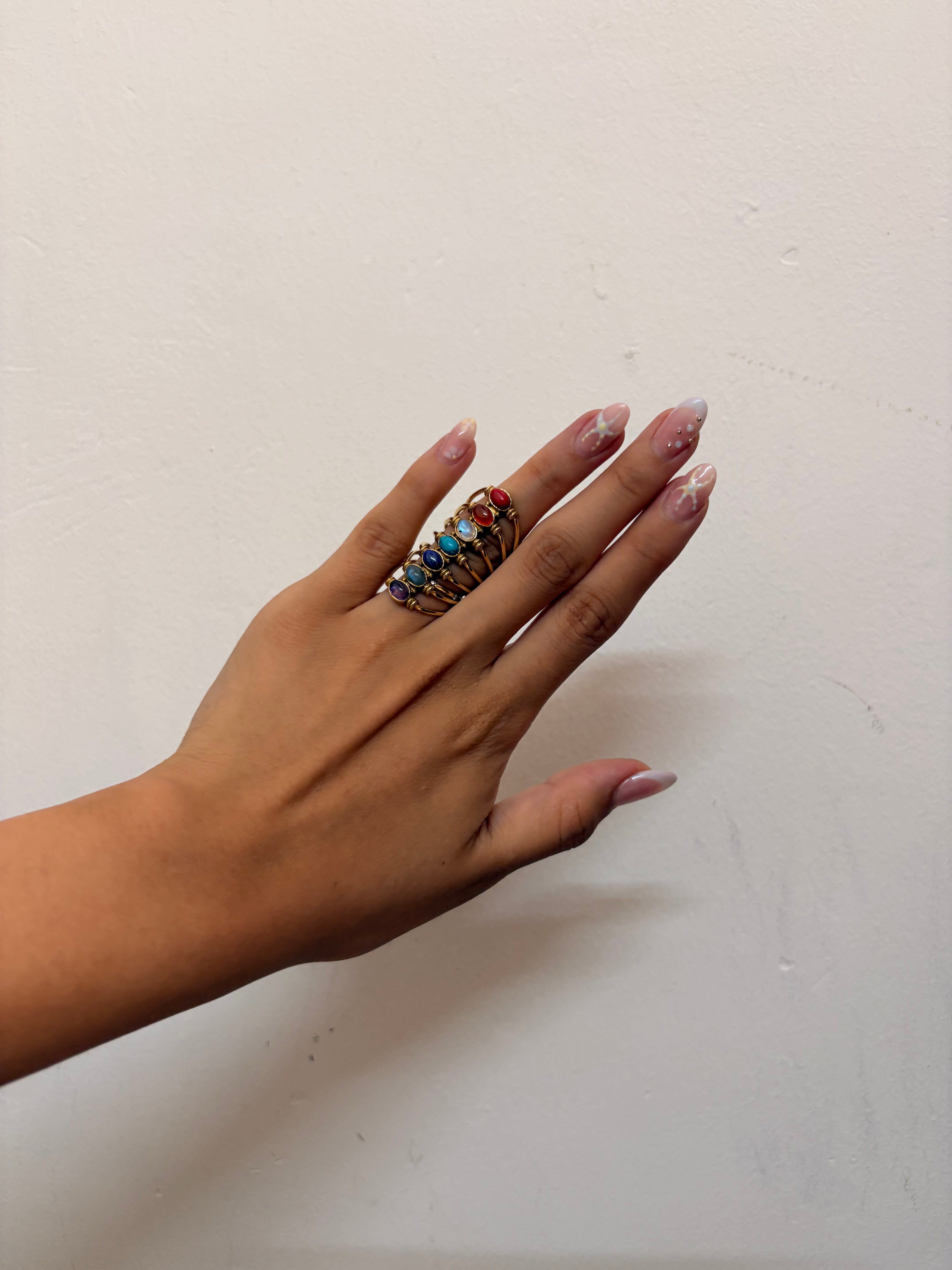 Multi colour stone ring