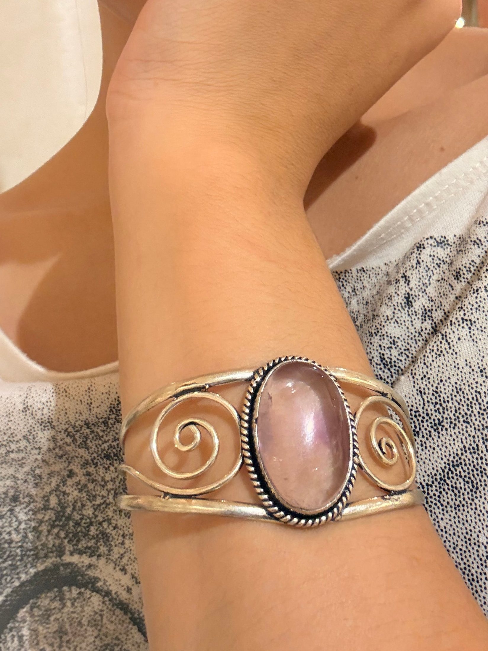 Clear purple stone arm cuff
