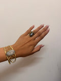 Arm cuff and hand cuff  natural stones