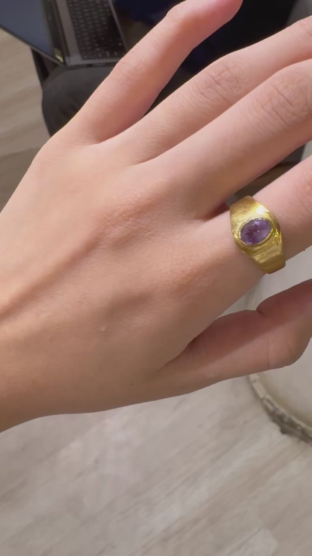 Amethyst stone ring