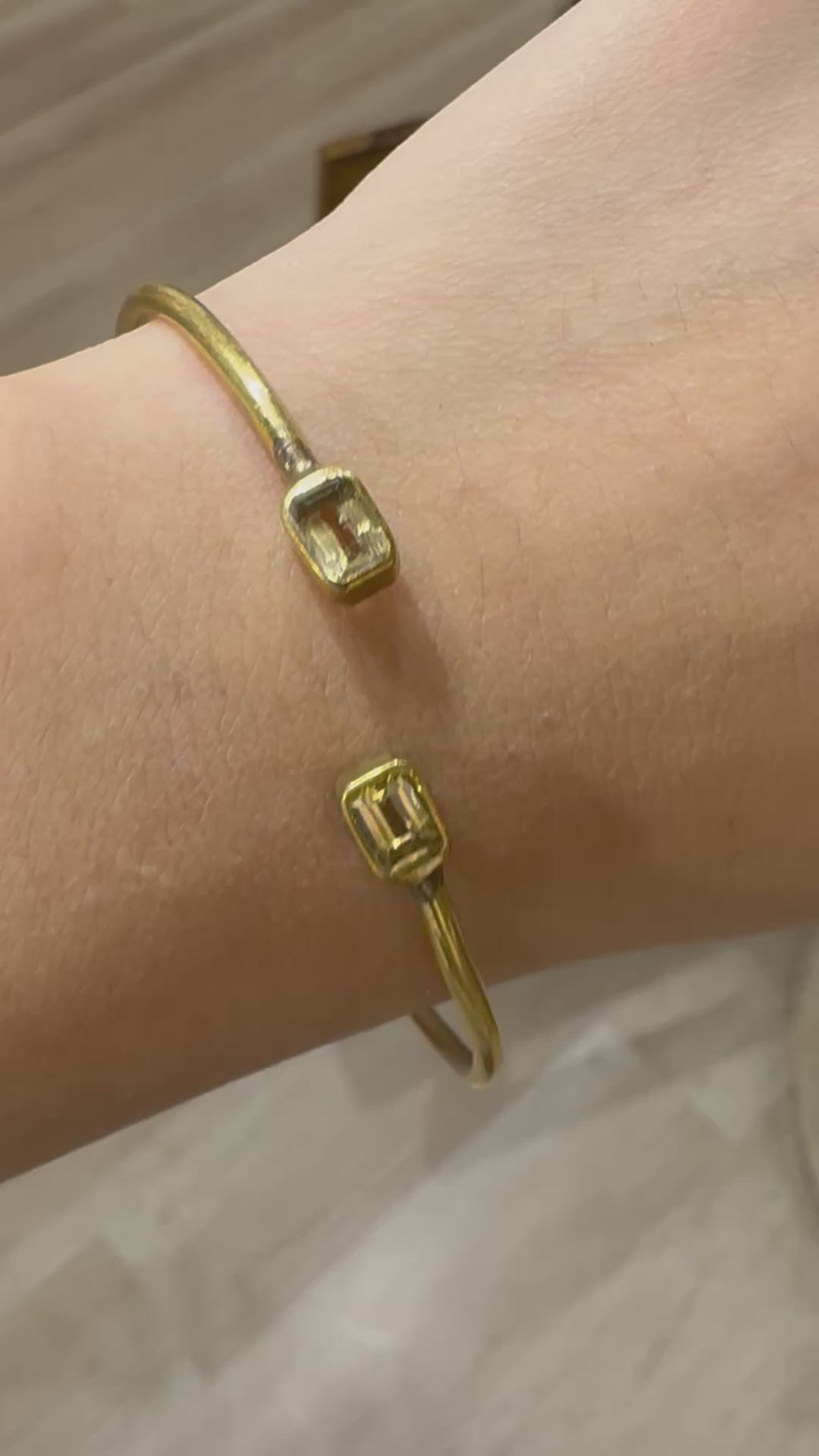 Minimal two stone arm cuff
