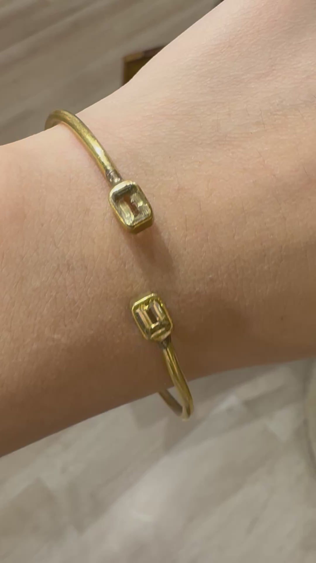 Minimal two stone arm cuff